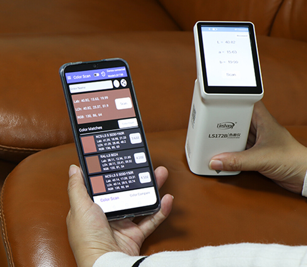 Smart Touch Screen Colorimeter Color Difference Analyzer 45/0 8mm Mobile App