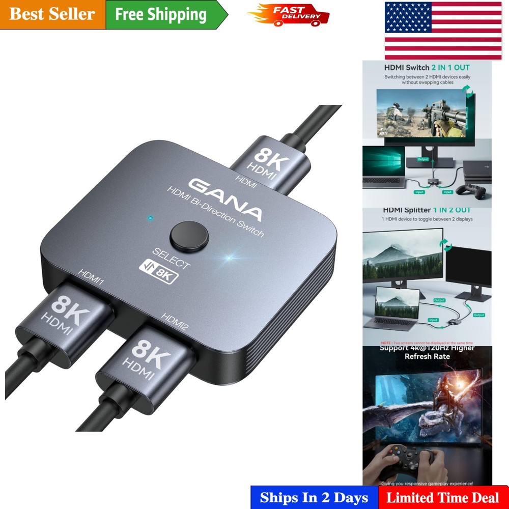 8K HDMI Splitter Switcher – Supports Multiple Devices with Easy Setup