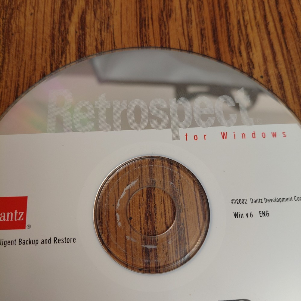 Vintage Dantz Retrospect Backup for Windows Version 6 3401A 2002 Disc Only