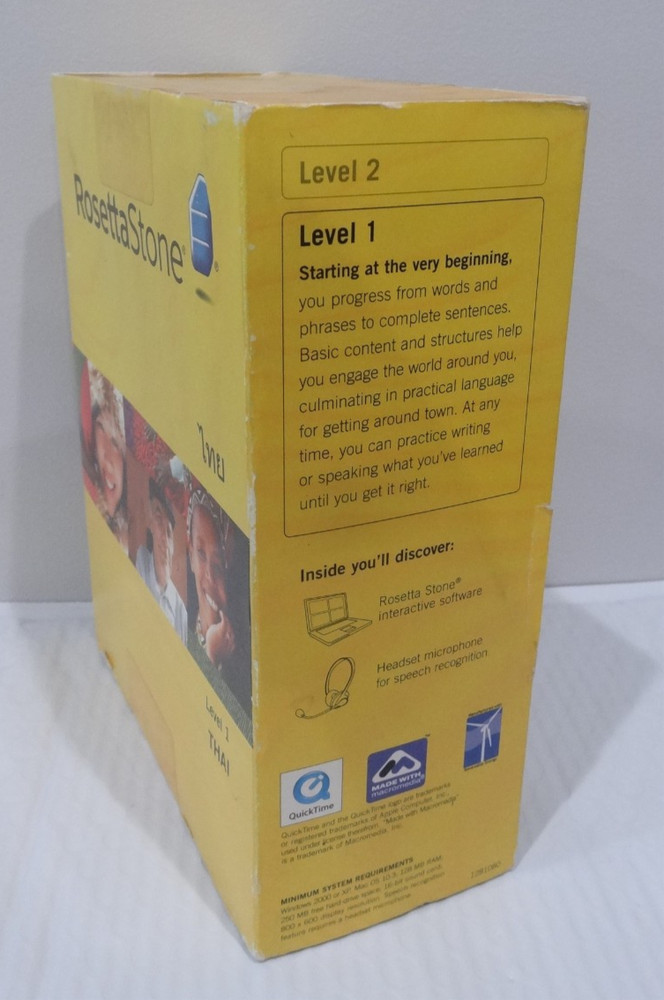 NEW Factory Sealed Rosetta Stone Thai Level 1 Version 2 (V2) PC/Mac Software