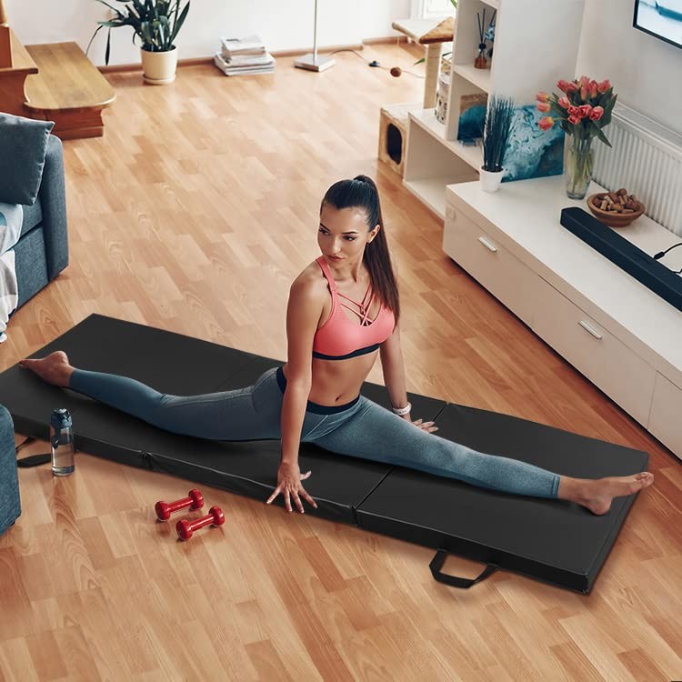 2 Inch Thick Tri-Fold Folding Gym Mat for Home Workout Yoga MMA Stretching