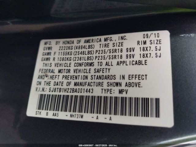 RDX 2011 Transmission Shift 965116