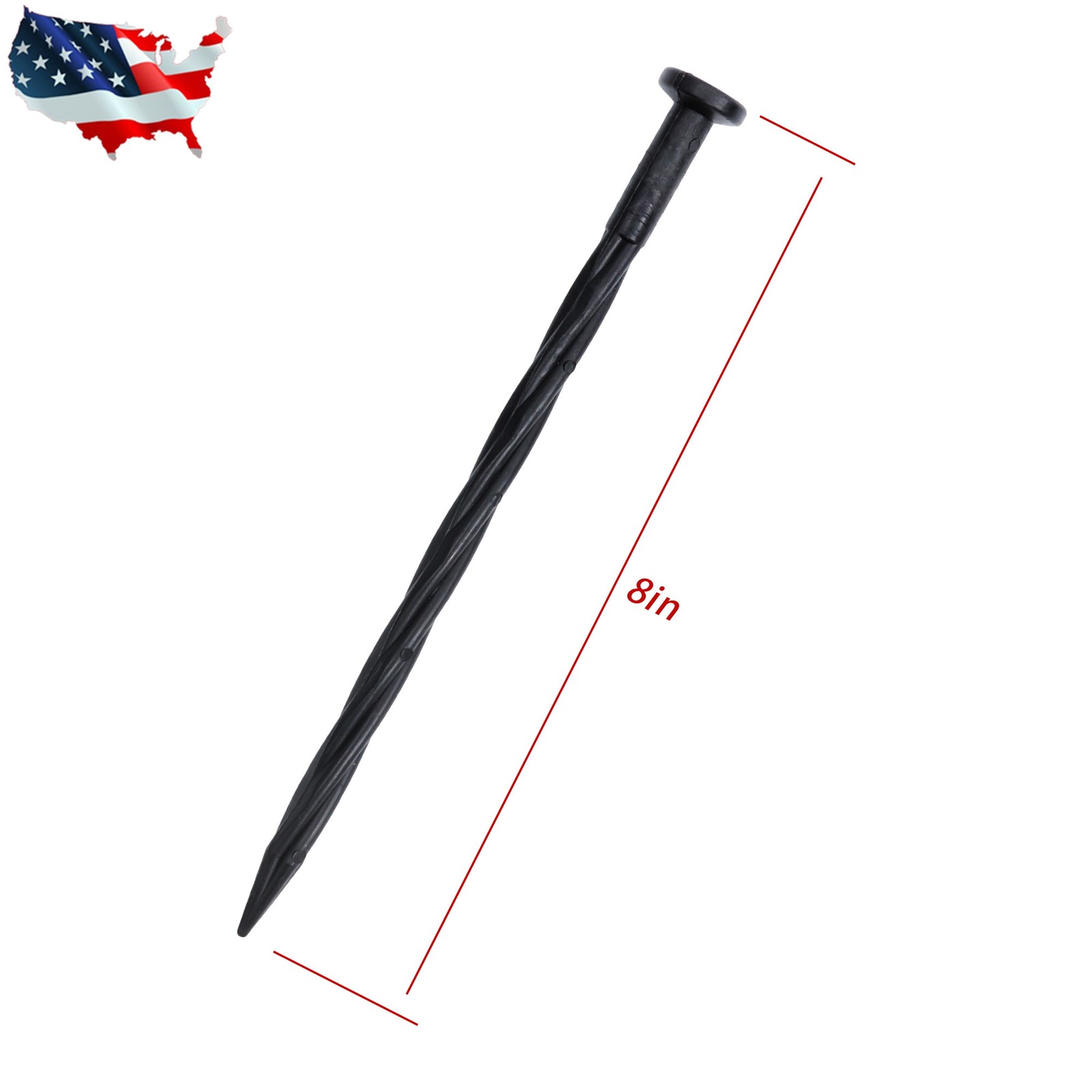 100Pcs Spiral Landscape Anchoring Spikes 8 Inch Landscaping Fabric,Edging Stakes