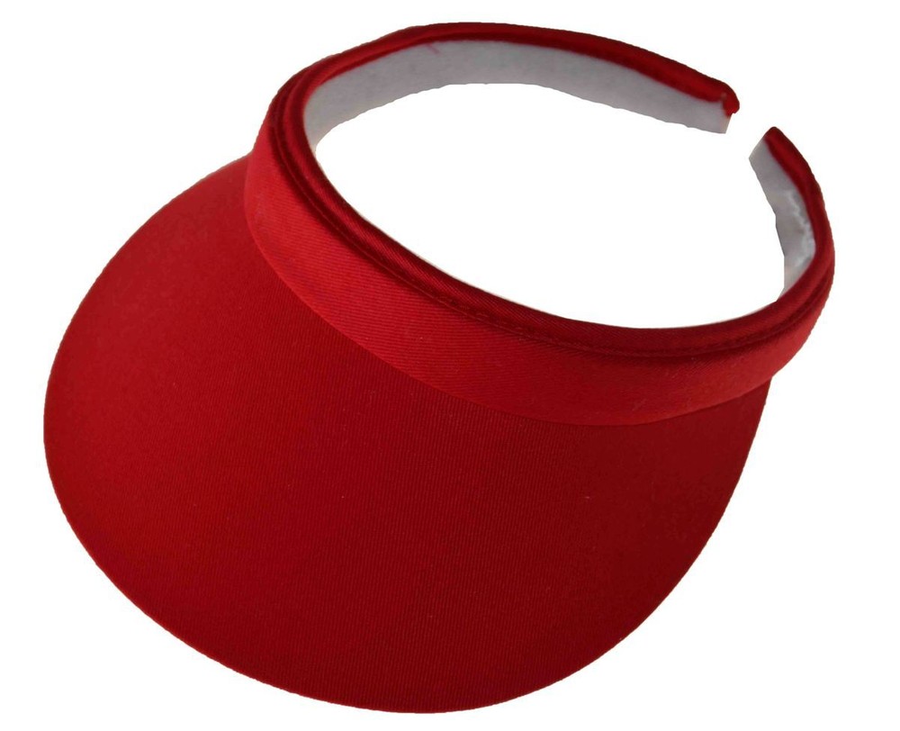 Cotton Twill Clip-On Visor Red