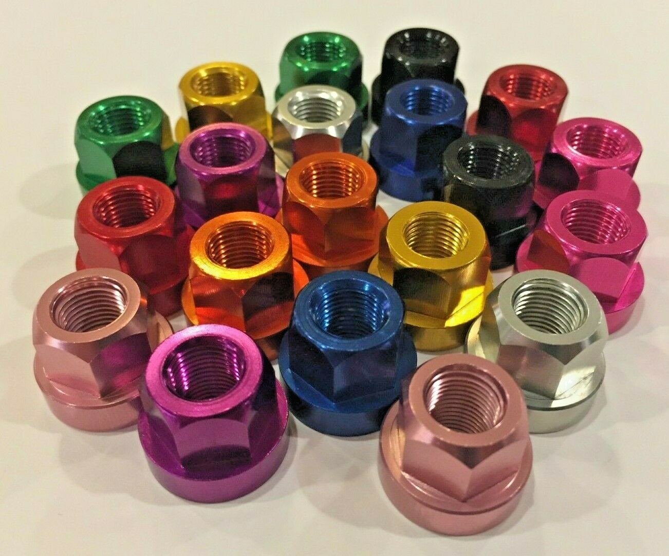 TNT BICYCLES - ALUMINUM AXLE NUTS - 3/8" x 24tpi  - SOLD AS PAIR (2pcs)