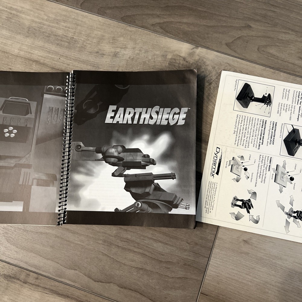 EARTHSIEGE COMPUTER GAME DYNAMIX SIERRA 1994 Manual / Tutorial + Ref Card Only