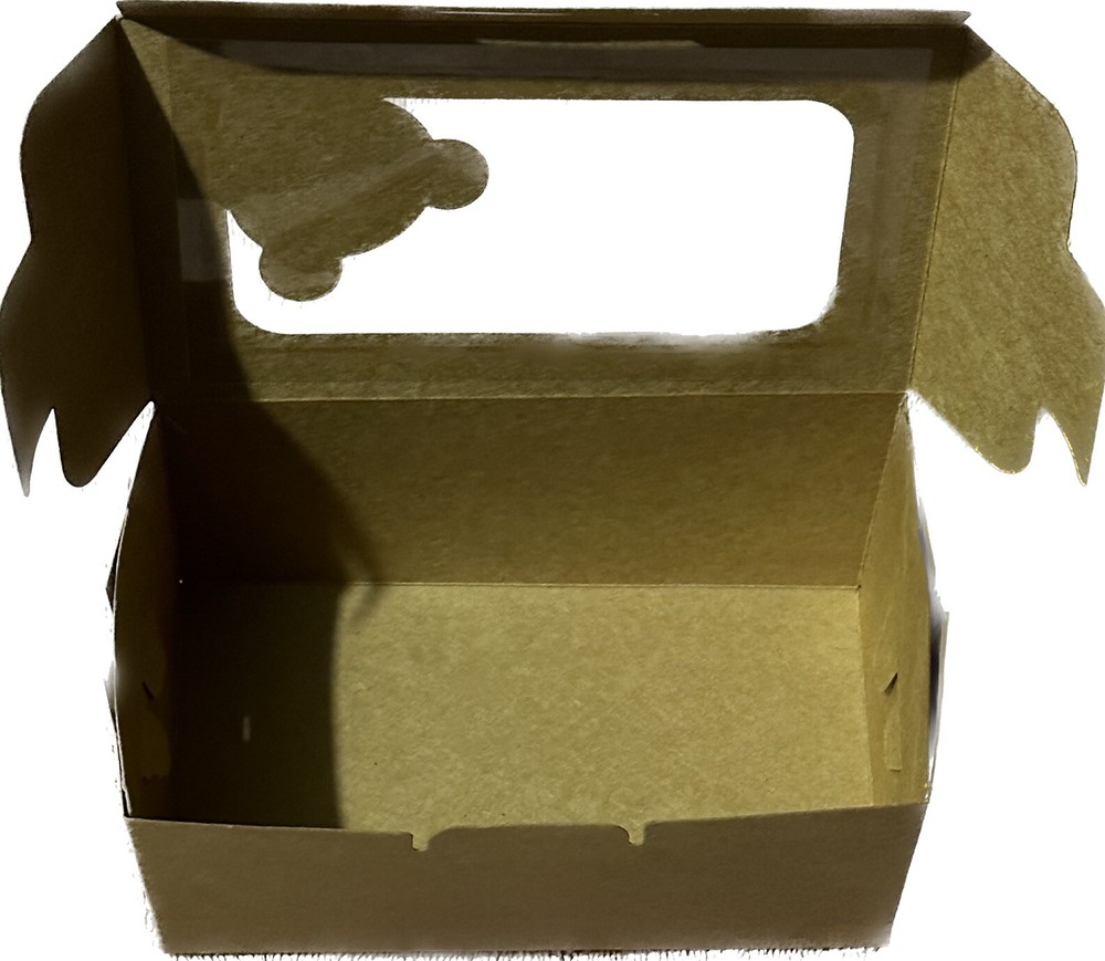Kraft Cake Boxes With Decorative “Bear” Window (24 Pack)