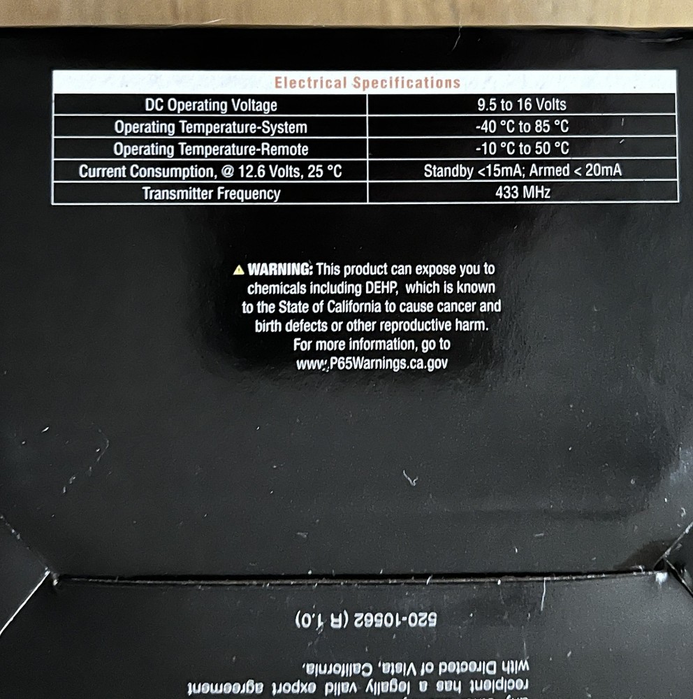 AVITAL 1-Button Remote Start with Unlocking. Model: 4115L.