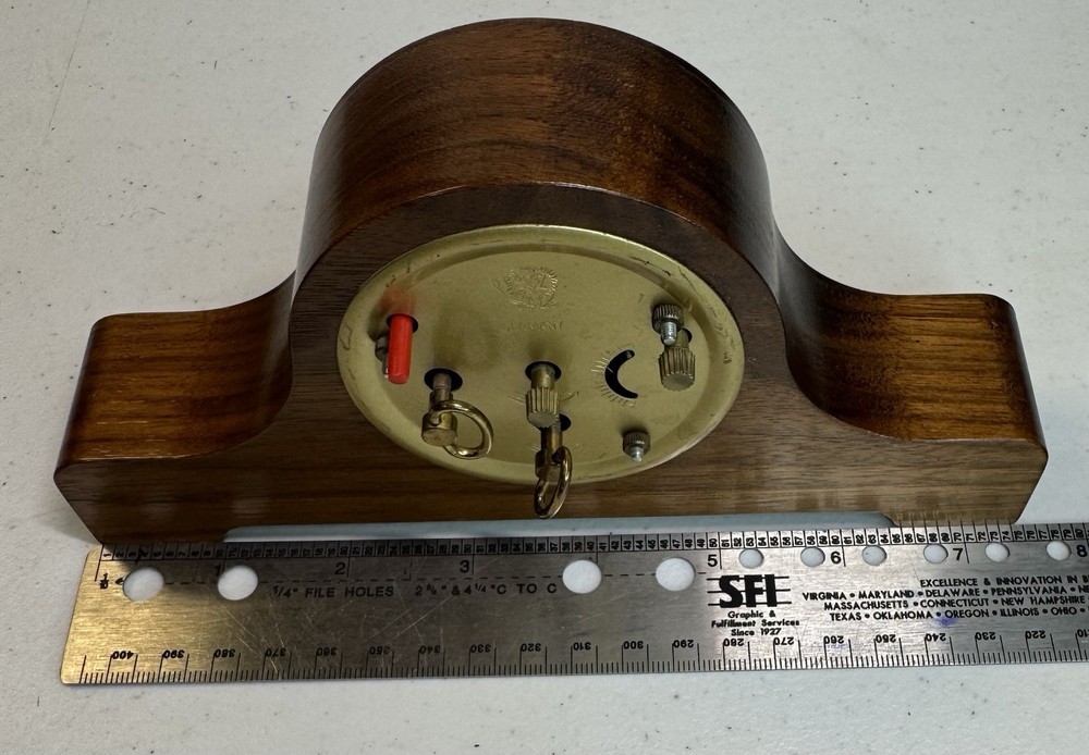 Handmade Solid Oak Wood Quartz Movement Camel Humpback Mantle Clock 7 1/2” long