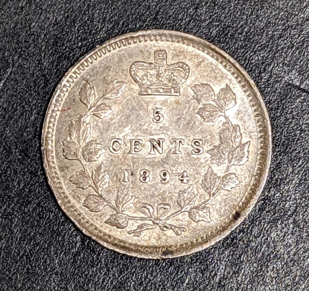 1894 Canada 5 Cent Silver Victoria