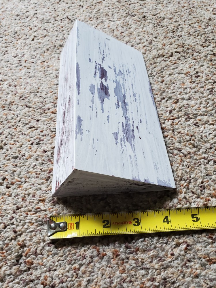 Triangular Solid Wood Block Jewelry Or Earring Wedge Display, Painted, 8 Inch