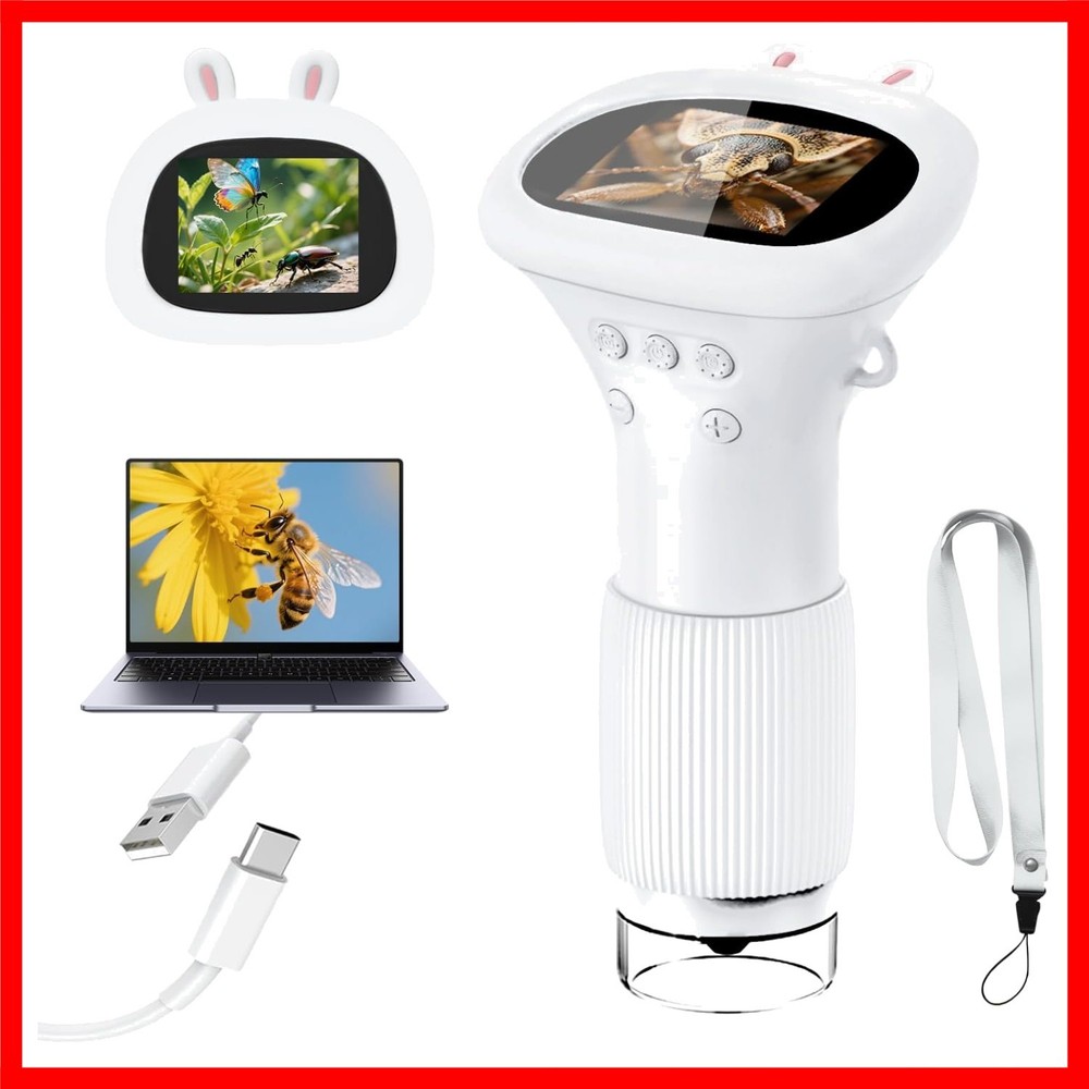 1000X Kids Microscope - 2.0'' Handheld Digital Mini Microscope for Learning