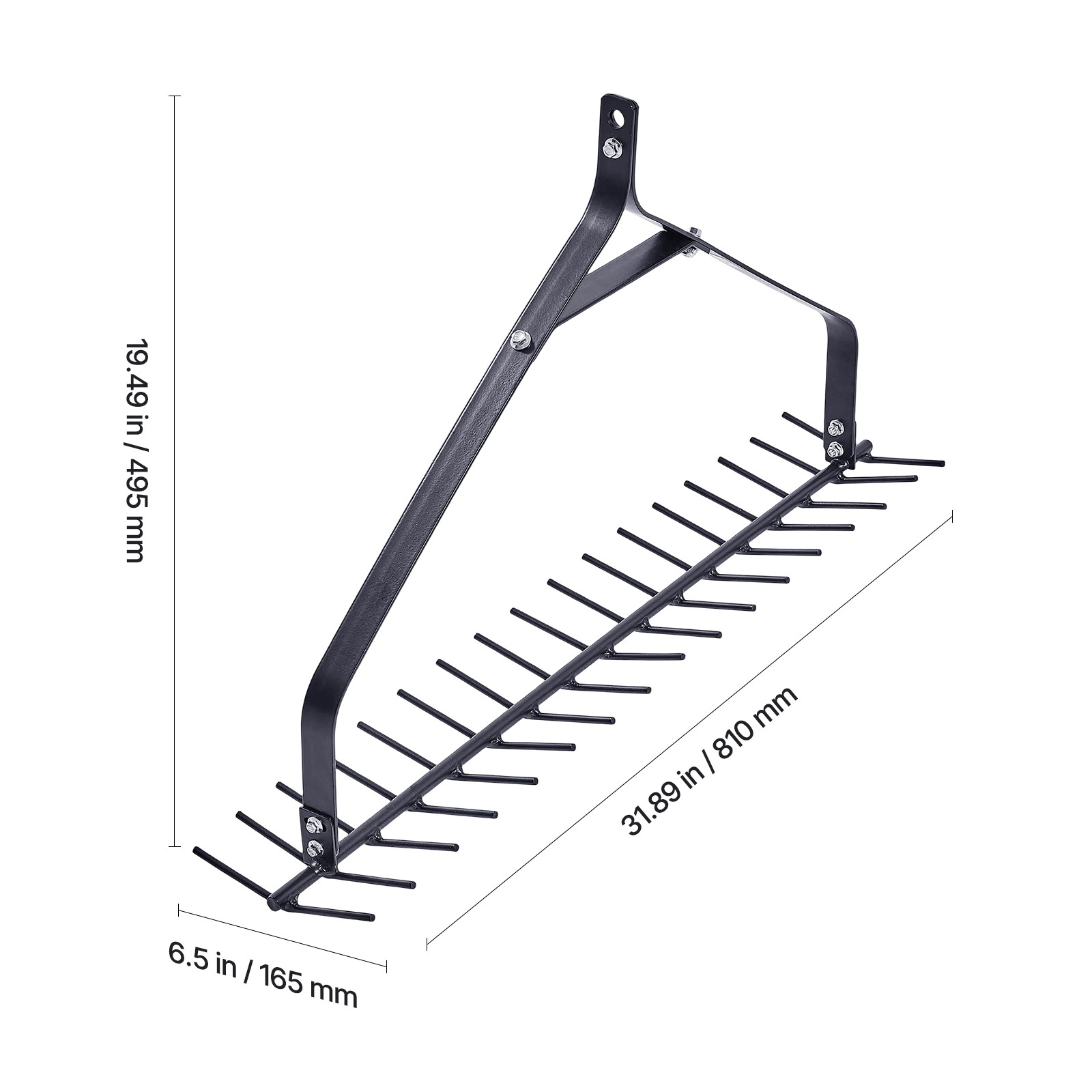 32x6.3 in Pond Aquatic Weed Rake Double-Sided Lake Weed Removal Rake 30ft Rope