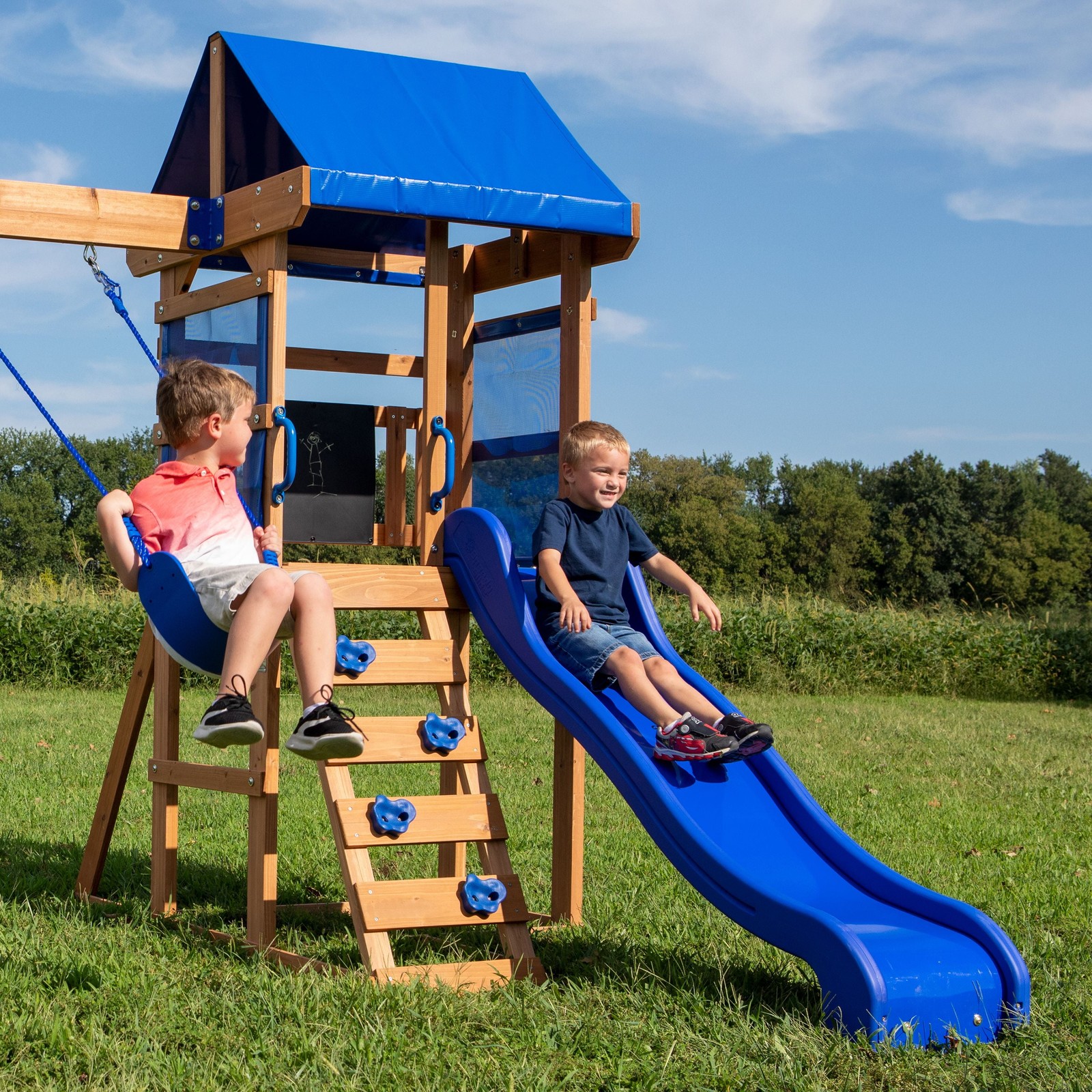 Aurora Wooden Cedar Swing Set
