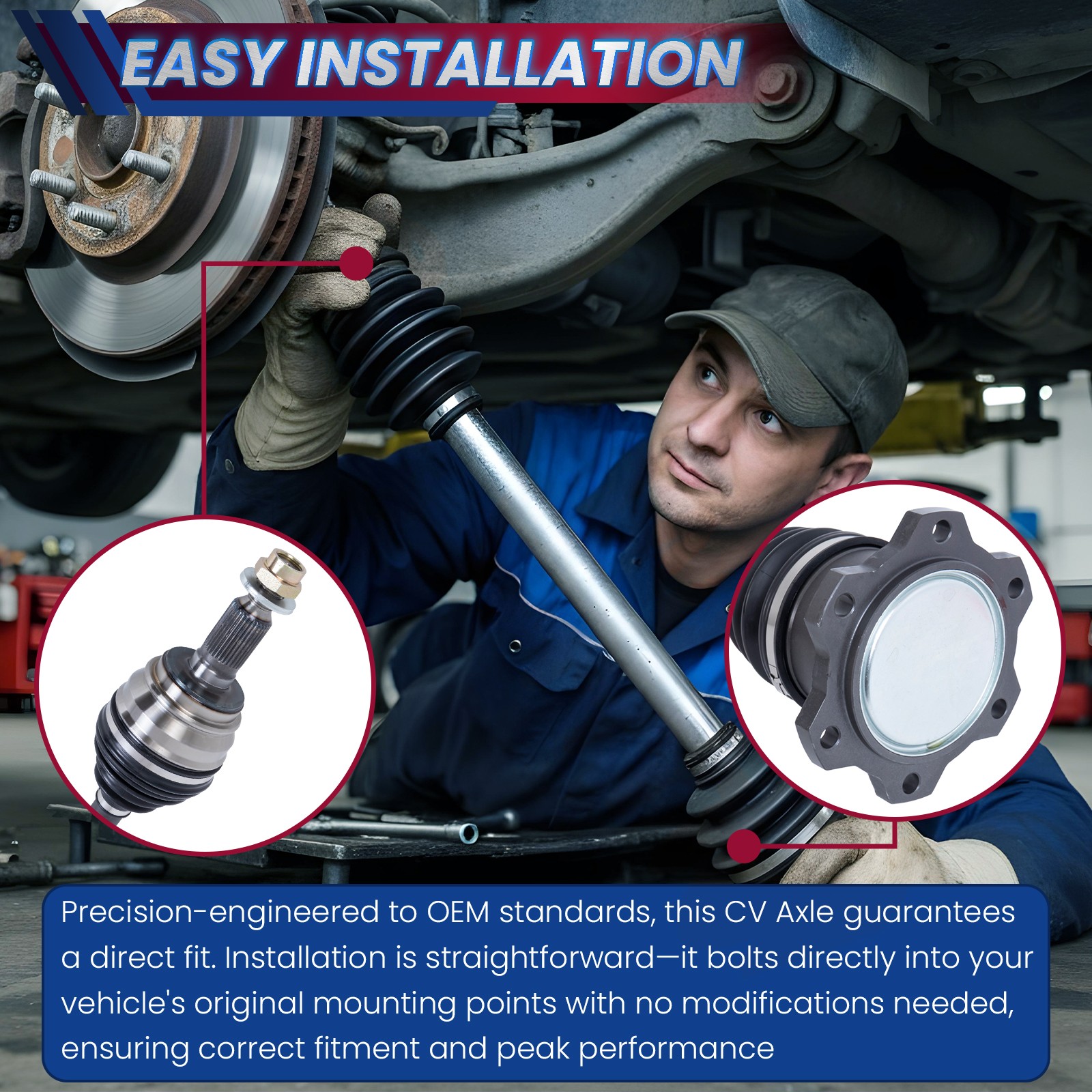 2X Front CV Axle Shafts Assembly For 2006-2015 Honda Civic 1.8L Automatic Trans