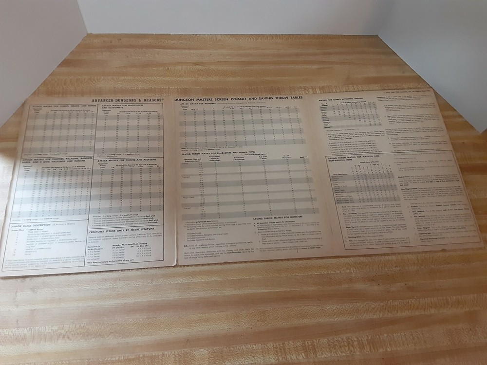 Advanced D&D Game Dungeon Masters Screen 5th+ printing