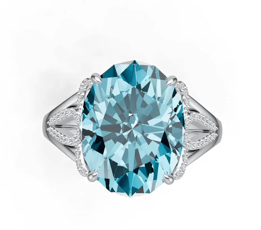 Sterling Silver Semi Mount Ring Setting Oval OV 16X12mm Solitaire