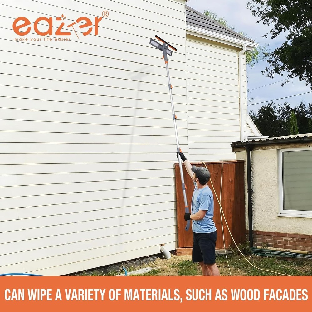 Eazer 3-in-1 Spray Window Squeegee, 76'' Window Cleaner Tool with 5-Section Exte
