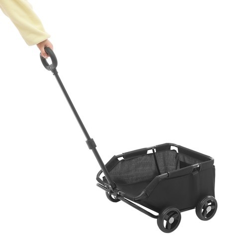 Black Dog Stroller Freestanding Folding Dog Cart Pet Stroller for Travelling