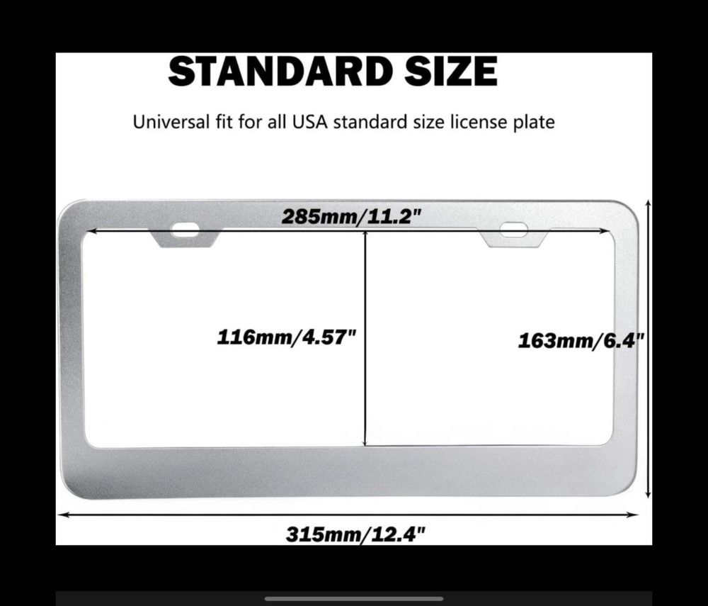 2 pcs Black License Plate Frame for 3D 4Runner Logo