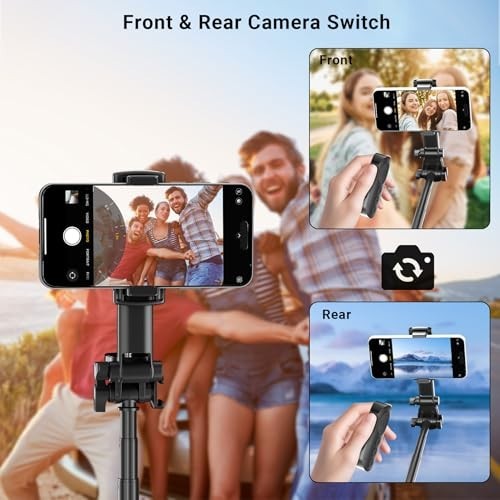 Wireless Camera Remote Shutter for iPhone & Android, Bluetooth Clicker with Zoom