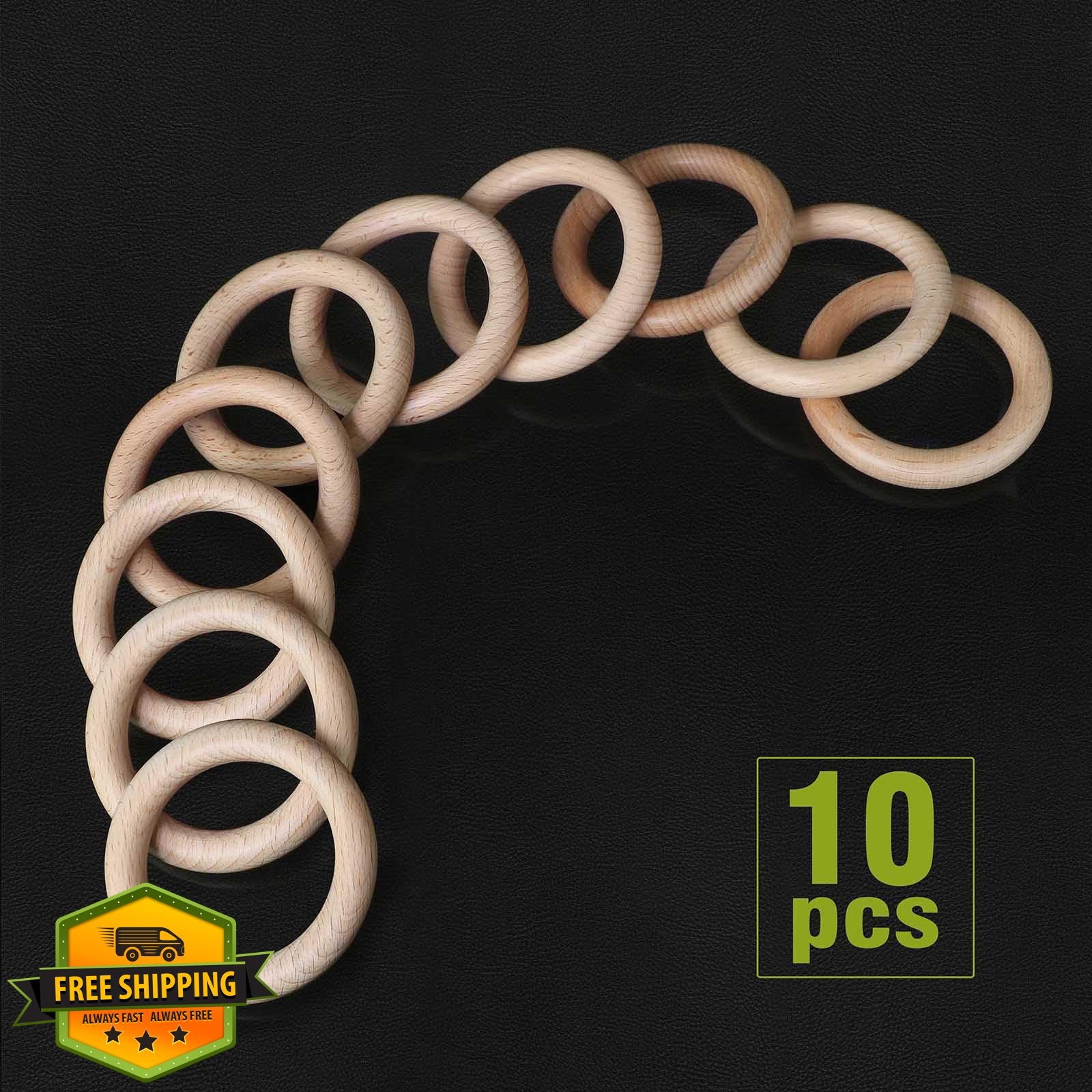 FoDau770 Beech Wood Rings 3 Inch Natural Unfinished Craft Circles for Macrame...