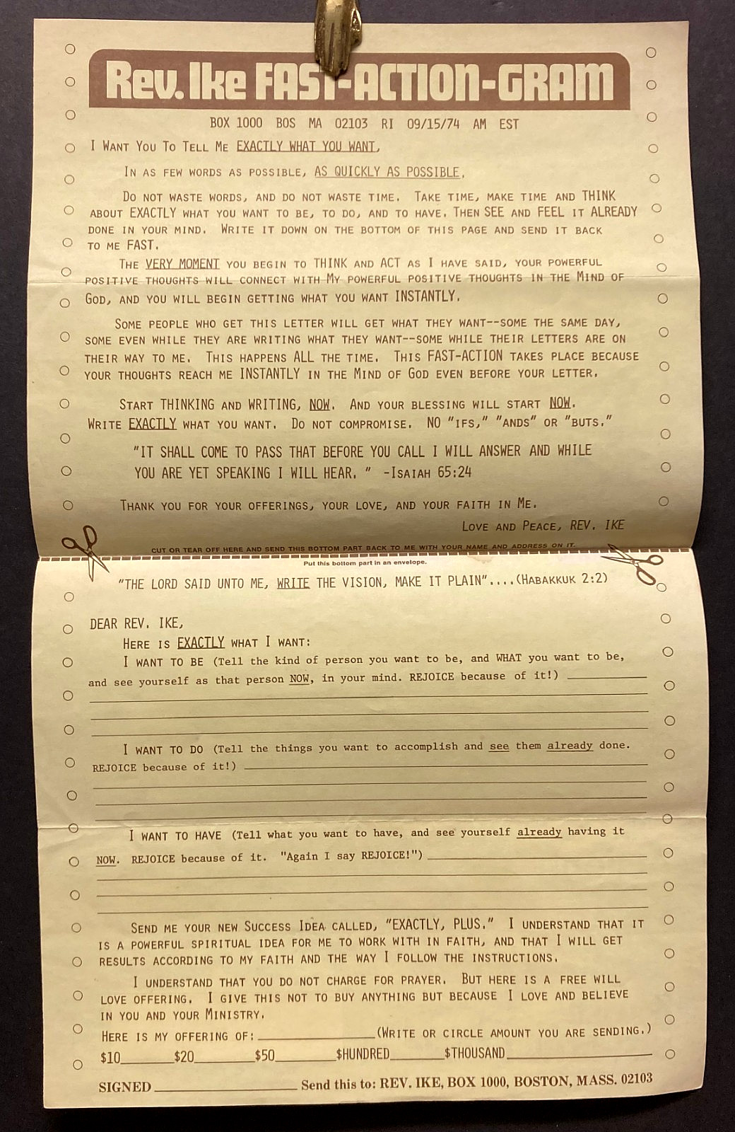 Vtg Lot African American Prosperity Evangelist Rev. Ike~1970s Action! + Ephemera