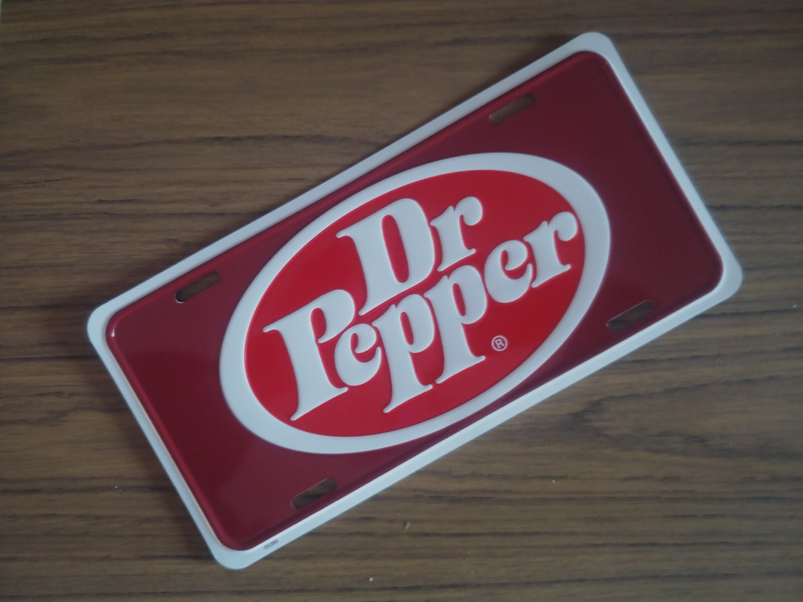 Vintage Dr Pepper License Plate Embossed Metal New Old Stock Soda #2157