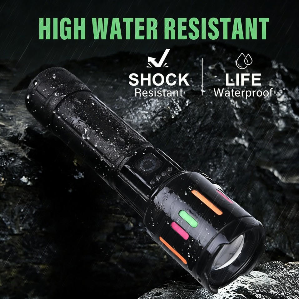 350000000 Lumen Super Bright LED Tactical Flashlight Rechargeable Work Light-