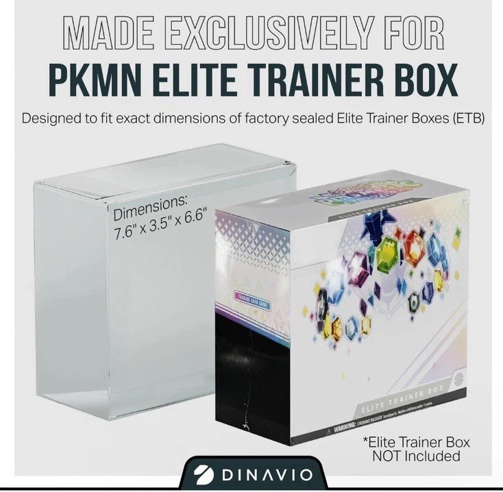 Dinavio Crafthouse PET Plastic ETB Protector Case 10 Pack - Elite Trainer Box...