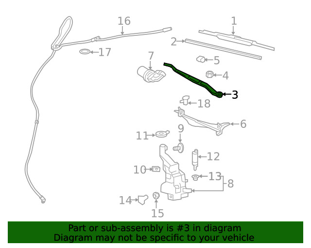 Genuine GM Driver Side Windshield Wiper Arm 20791463