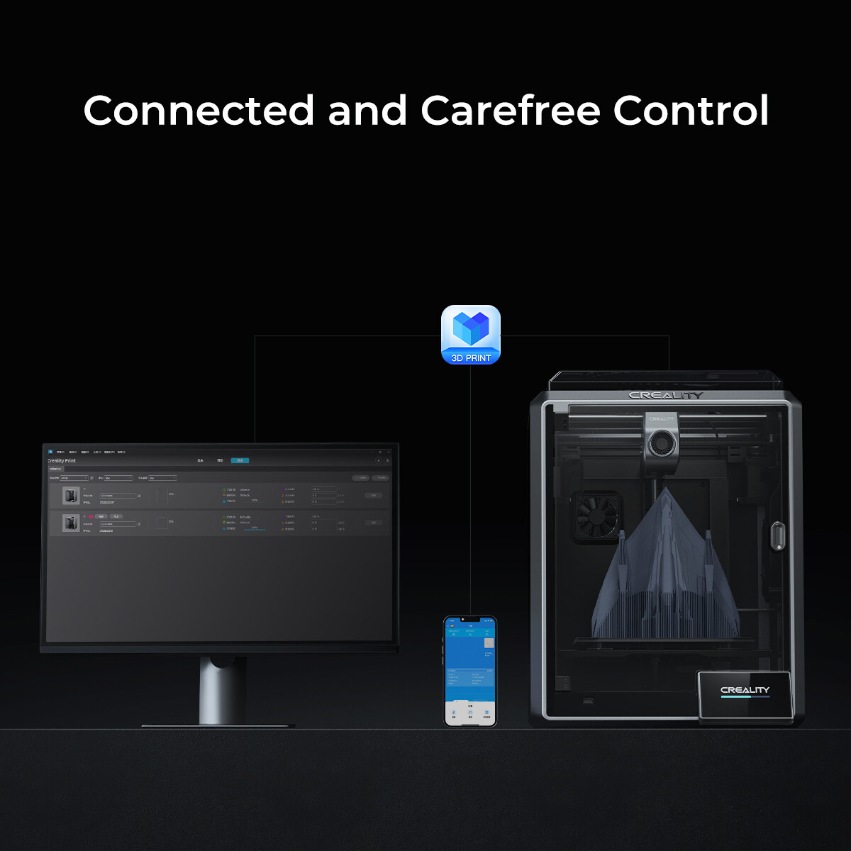 Refurbished Creality K1 3D Printer 600 mm/s High Speed Auto Leveling Dual Fans