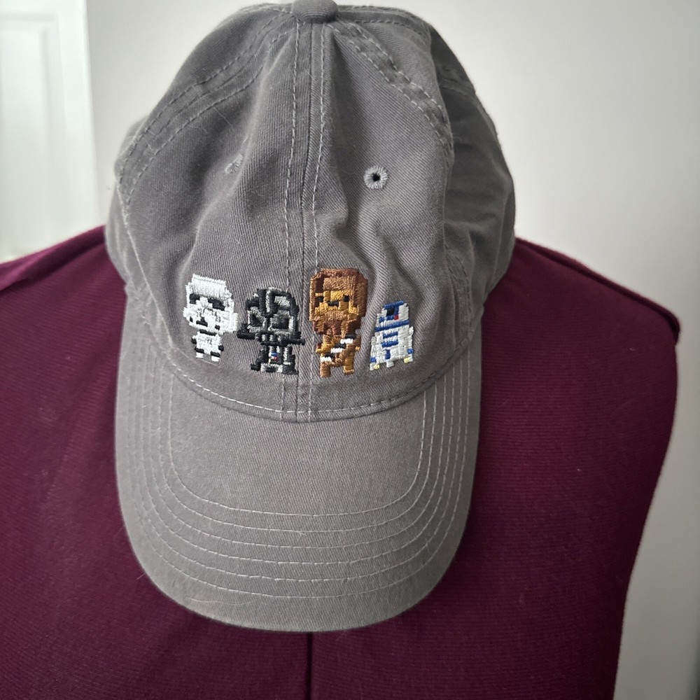 Star Wars Gray Distressed Storm Trooper Darth Chewbacca R2D2 Adjustable Hat