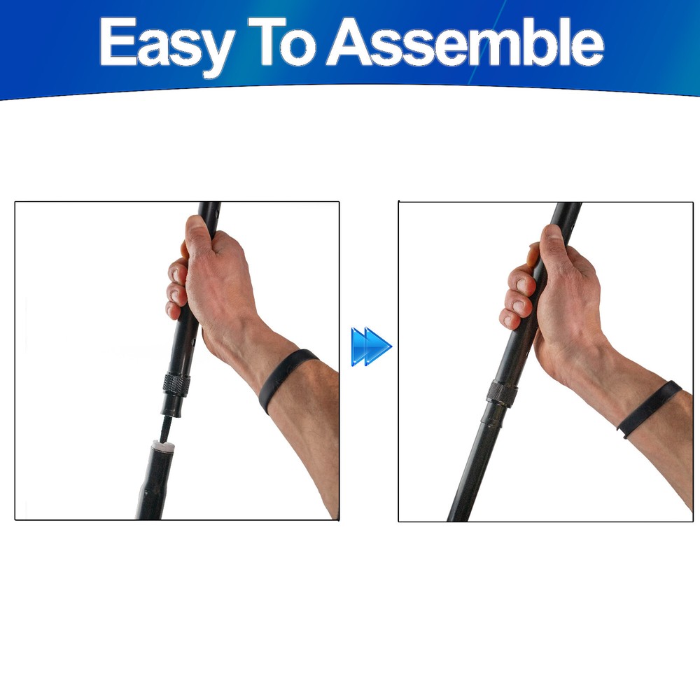 Walking Cane w LED Light 2nd Rotating Support Handle Folding Self Standing Base