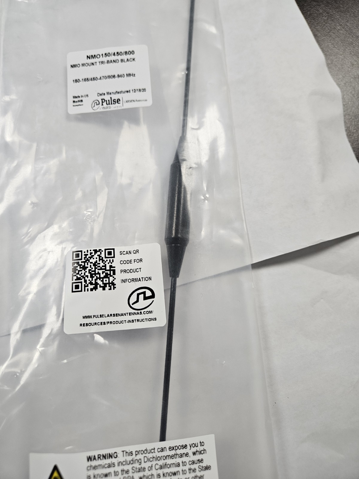 LARSEN NMO150/450/800 MHz VHF/UHF BUSINESS BAND RADIO ANTENNA NMO MOUNT