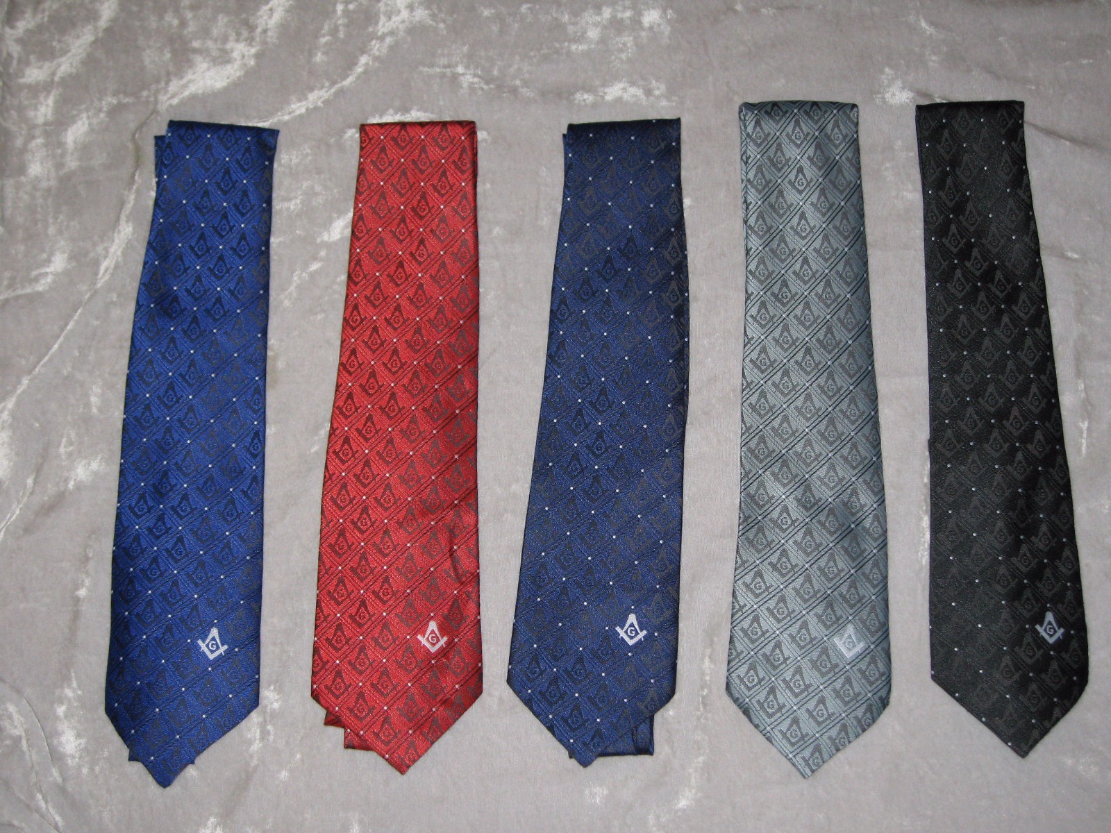 Square Compass Masonic Necktie Diamond Fraternity Freemason Blue Lodge NEW!