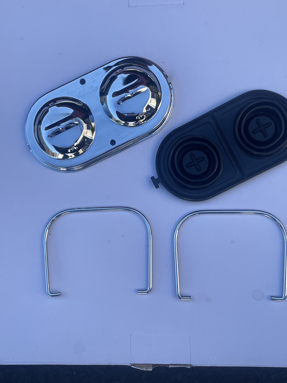 67-82 Chrome GM Brake Master Cylinder Top Hold Down Bail cover lid clamp