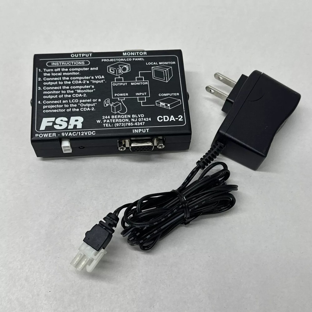 FSR CDA-2 Computer Video Distribution Amplifier w/ Power Supply