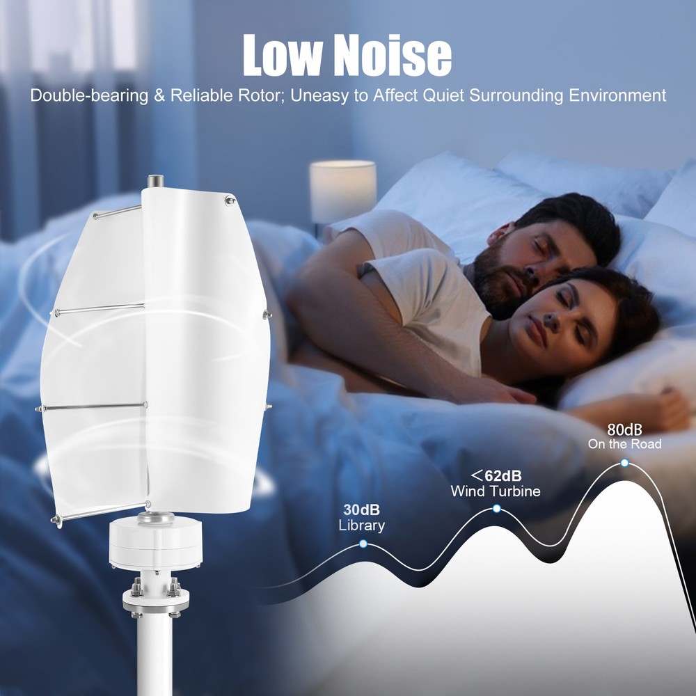 100W Vertical Axis Wind Turbine Generator with Controller, Wind Turbine