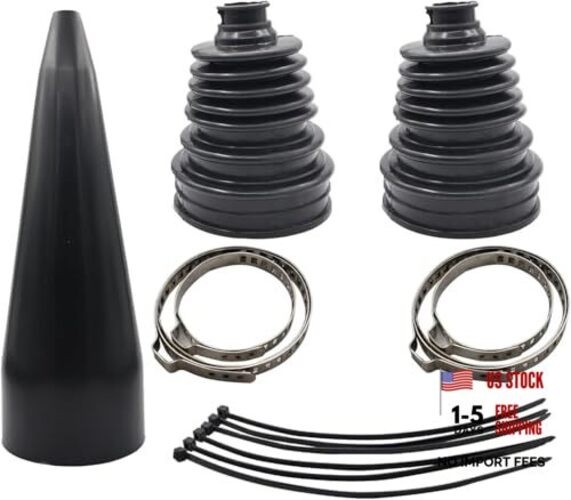 Universal CV Joint Boot Kit with 1 Cone Universal Non-Split 2 Boots with 1 Cone