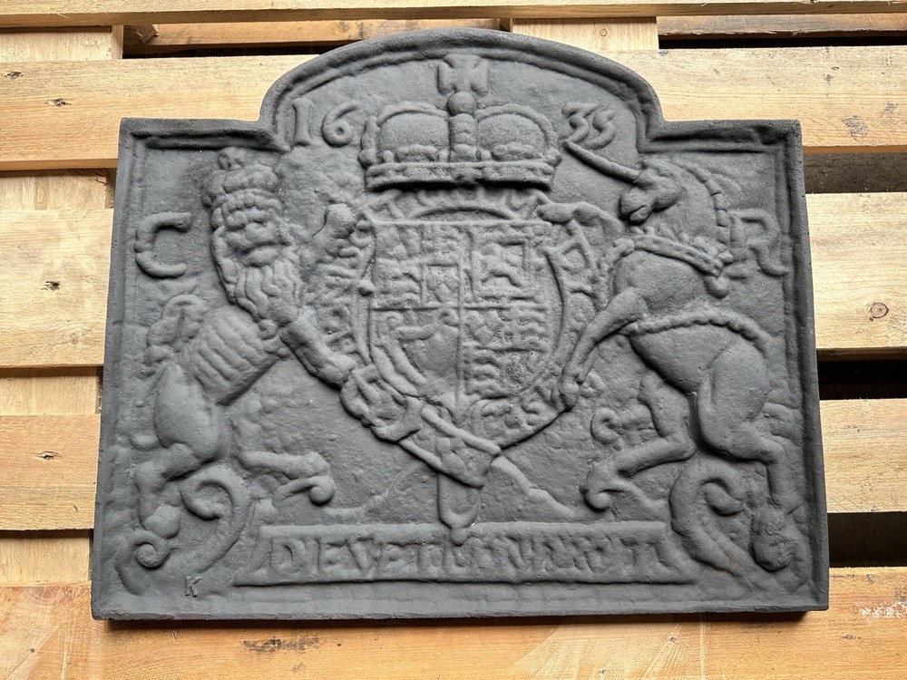 1635 Dated Cast Iron Fire back (Fireback) 50cm H x 58cm W for Fireplace
