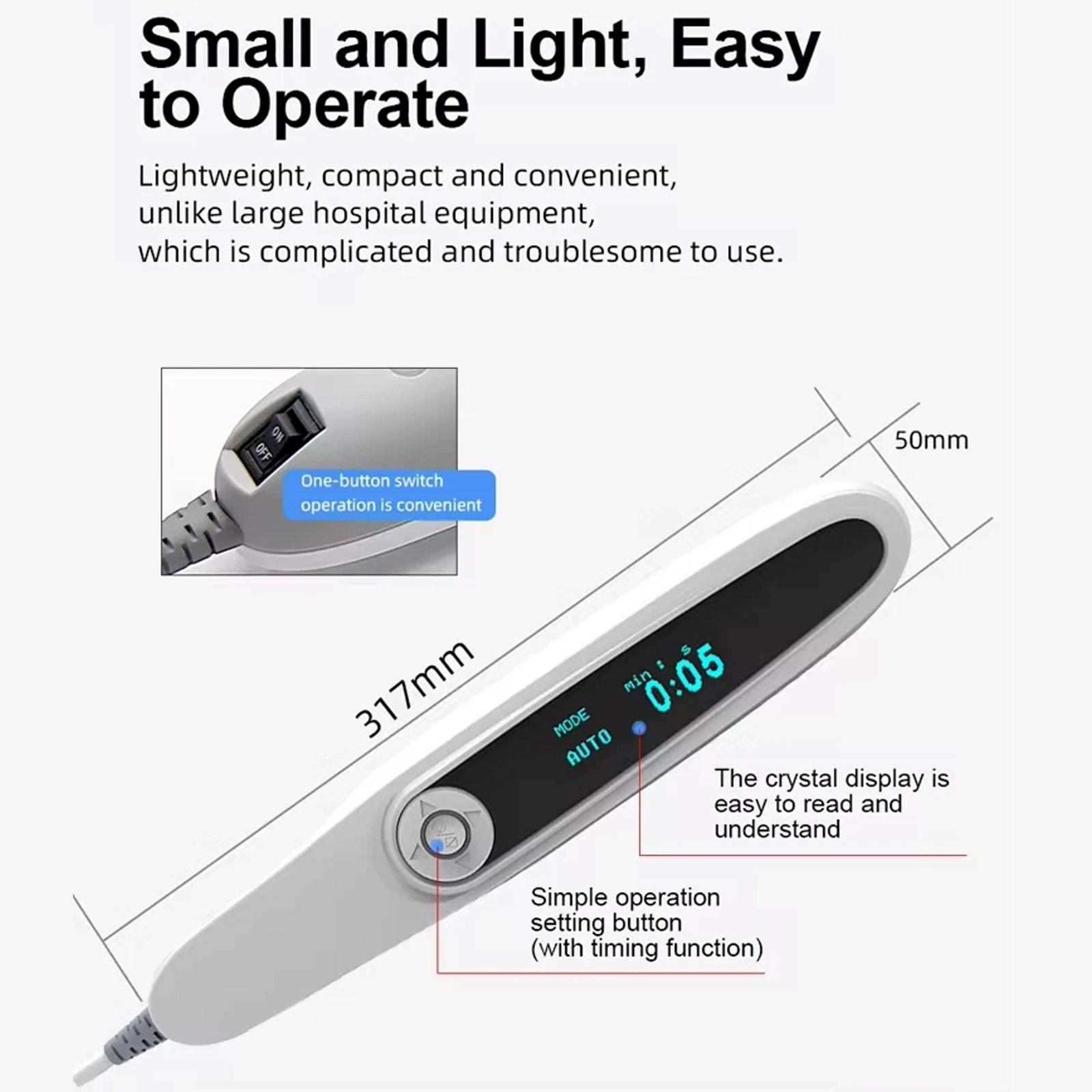 311nm UVB Phototherapy Lamp Narrowband – Handheld UVB Light Device BulbfR