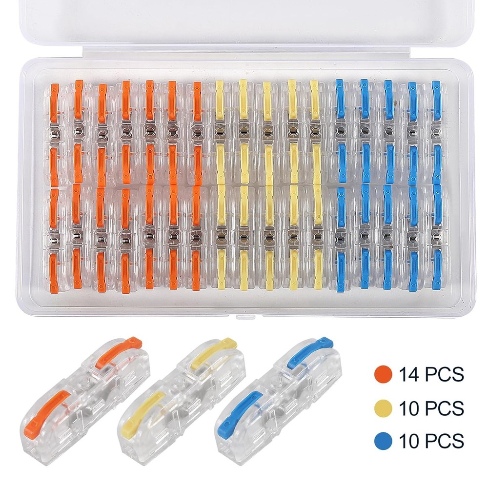 34PCS Lever Wire Connectors,Quick Connect Electrical Splicing Kit for Compact In