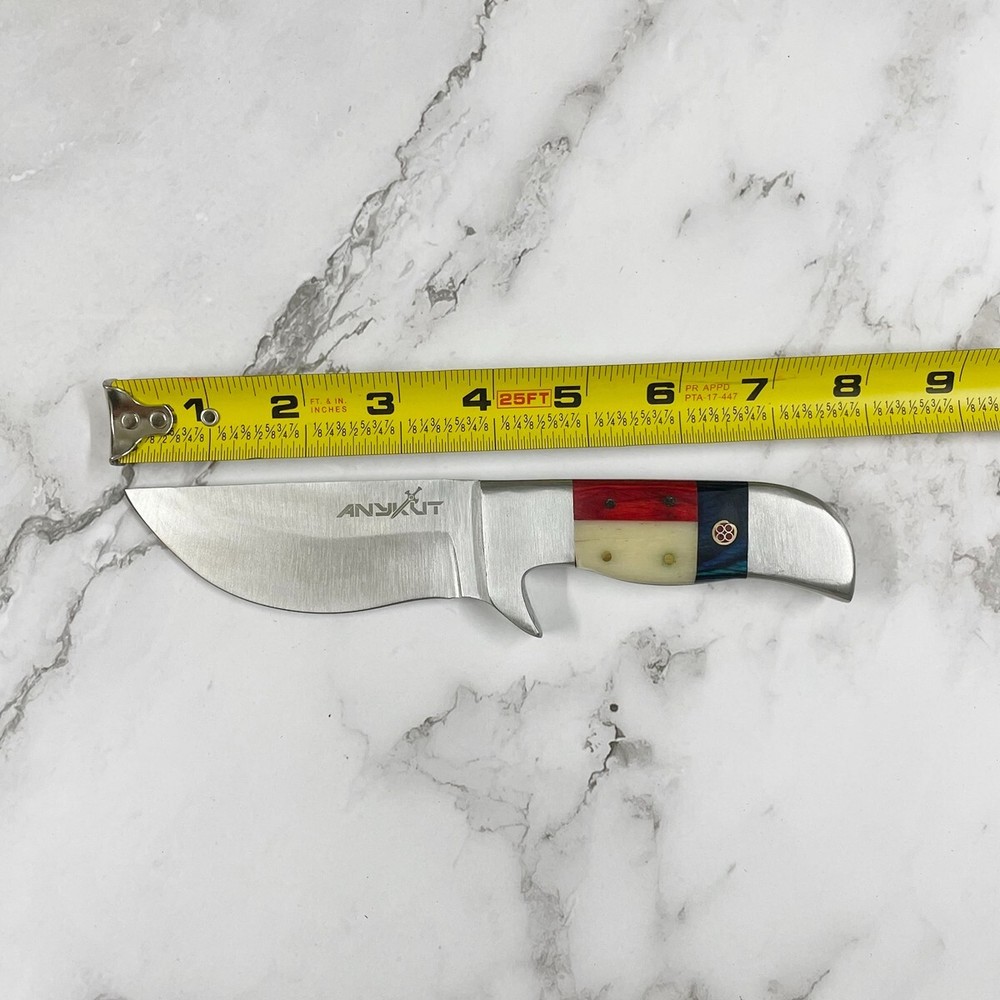 Handmade 8 inch Full Tang Knife with Sheath, Multicolor Handle