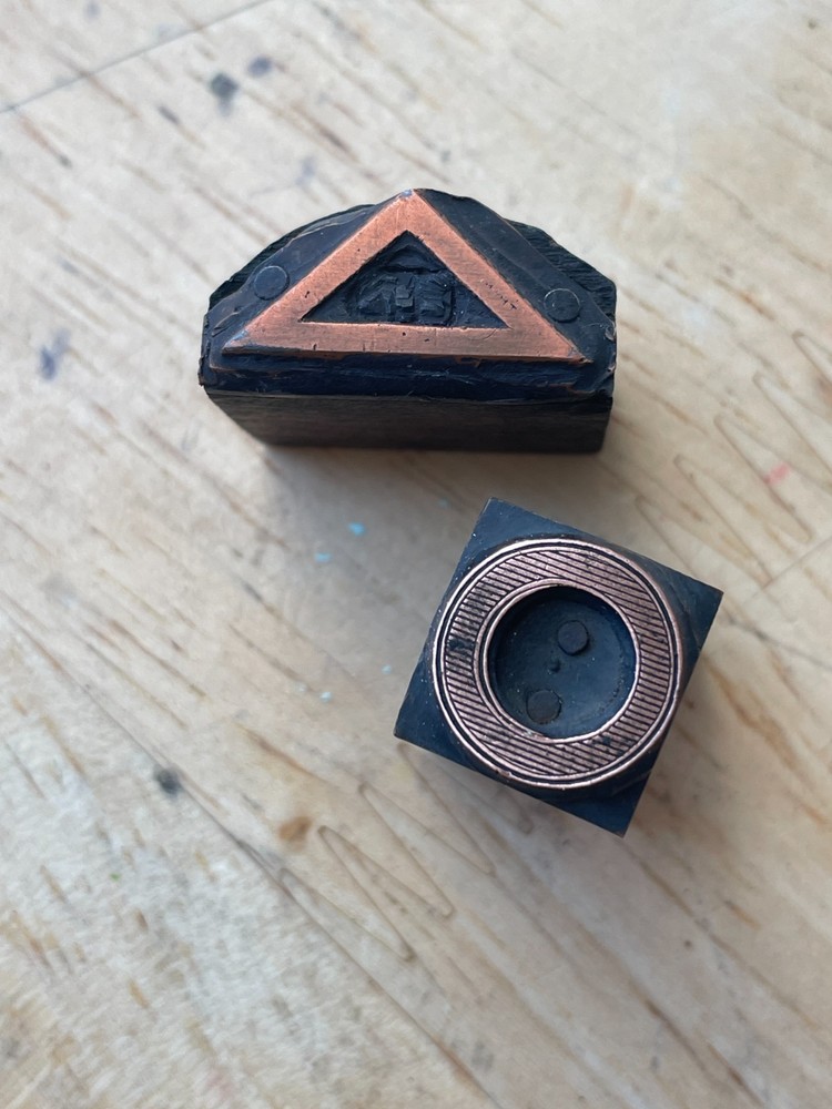 Printing Letterpress Printers Block Copper Small Shapes Triangle & Circle (500)