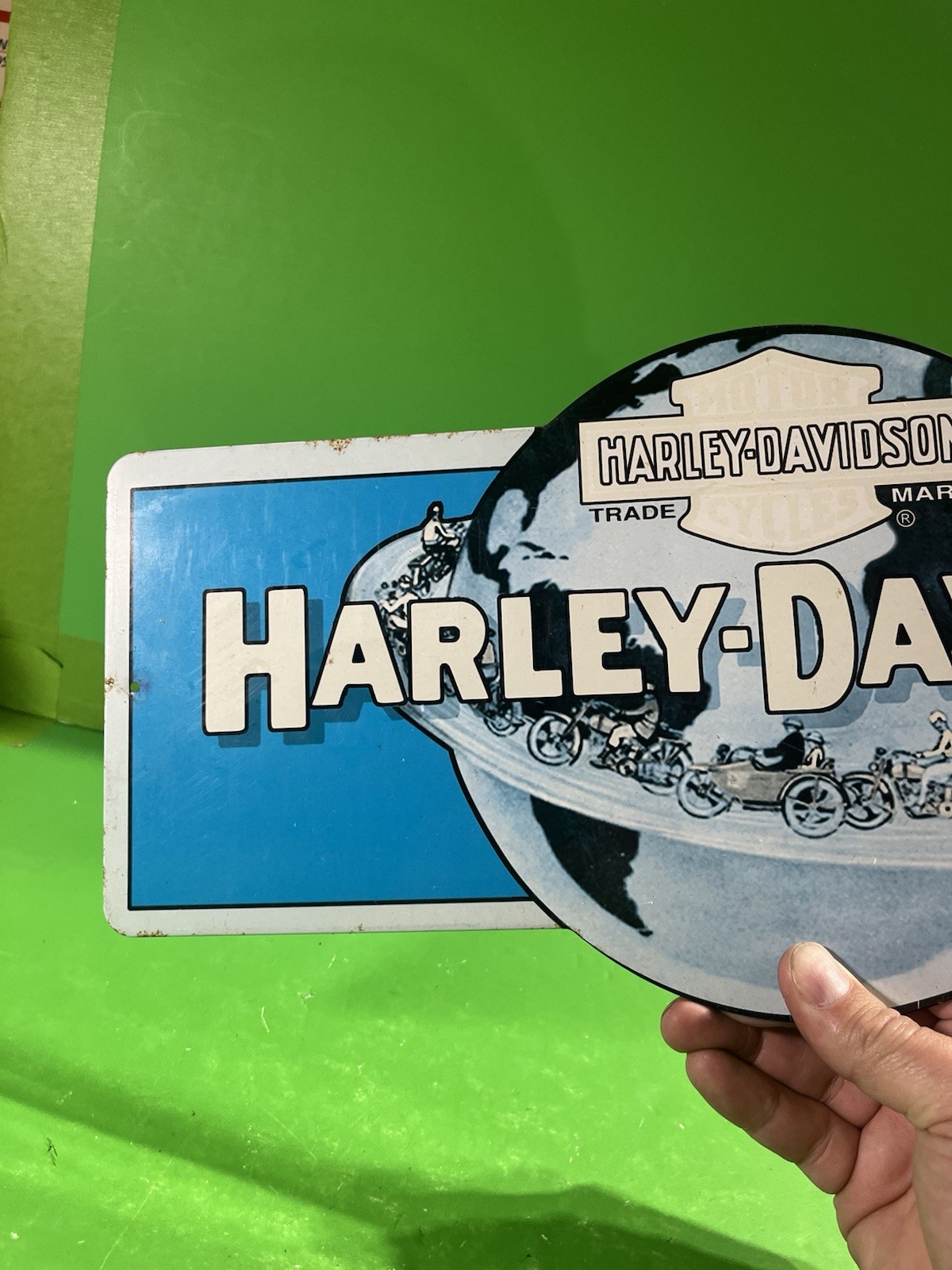 Harley Davidson Metal Display Sign - H-D Globe - Ande Rooney 2005