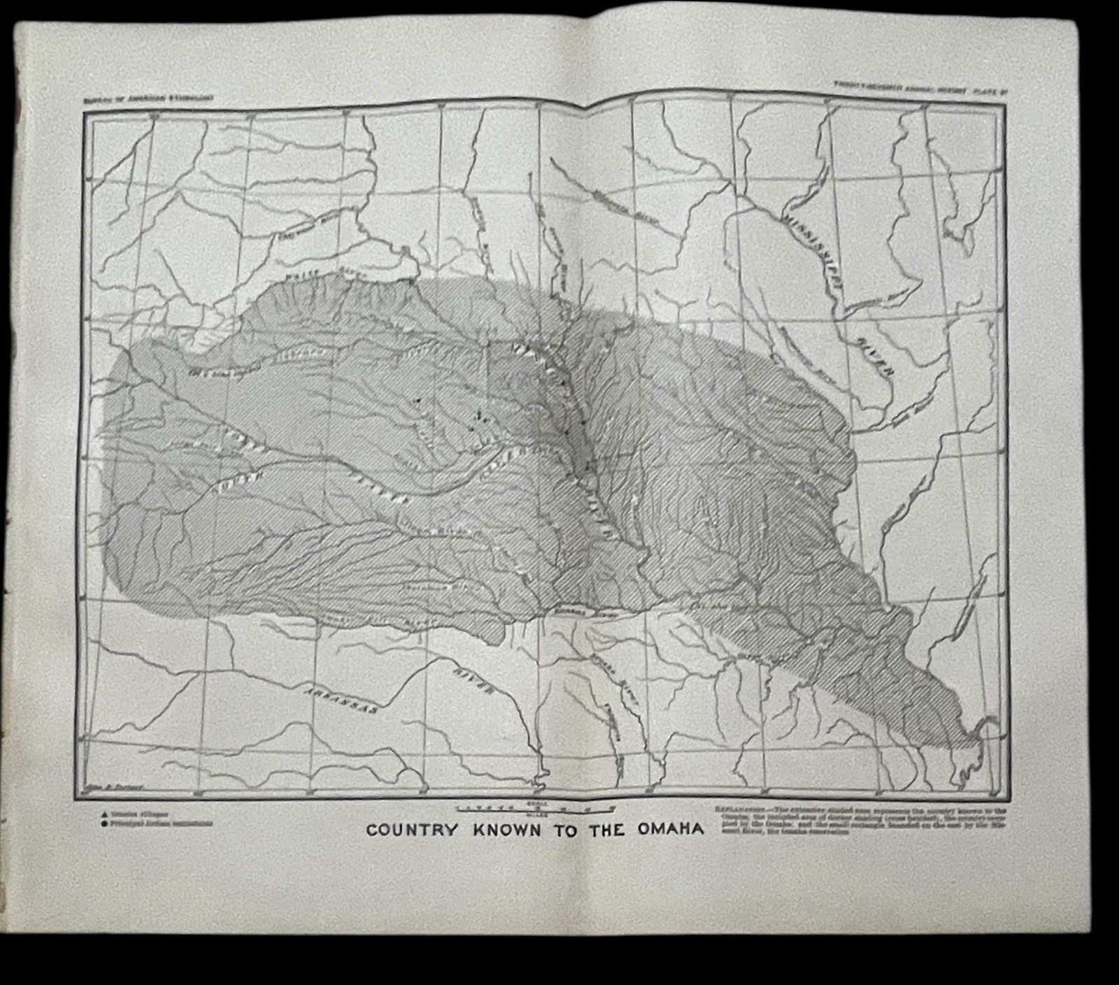 1905 Country Known To The Omaha Tribe Native American Indian Map