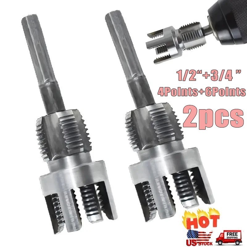 US Integrated Internal & External Pipe Threading Tool For 1/2'' 3/4'' Water Pipe