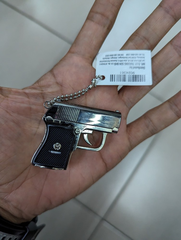 Keychain Mini Gun Laser Pointer,LED Flashlight 1.5 in