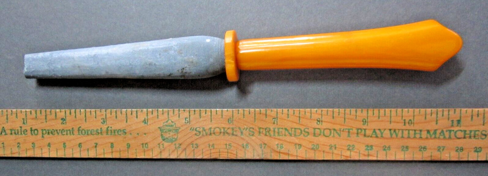 Bakelite Butterscotch Sharpener Vintage Plastic Deco Shield Kitchen Knife